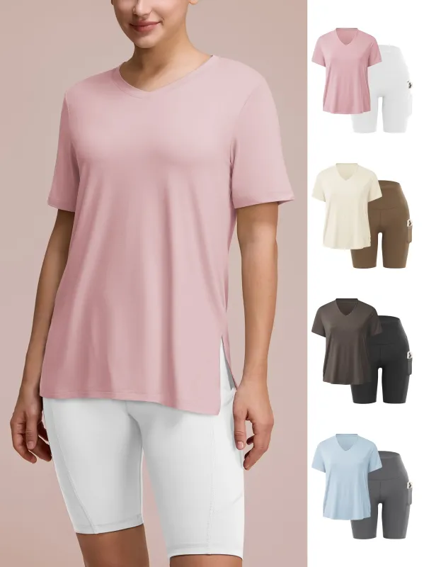 SHOWITTY Women's Summer Lounge Set - Relaxed Fit Tee and Comfy Shorts, 2-Piece Matching Set for Home, Workout, or Running Errands sold by Showitty