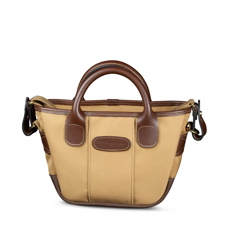 Dolly Grip Handbag - Khaki Canvas/Chocolate Leather made by Billingham