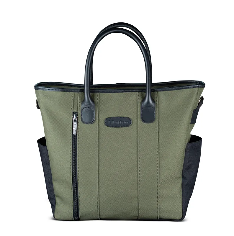Best Boy Tote - Sage FibreNyte/Black Leather made by Billingham