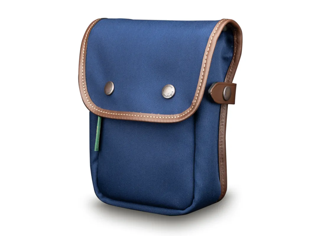 End Pockets - Navy Canvas / Chocolate Leather / Delta Pocket made by Billingham