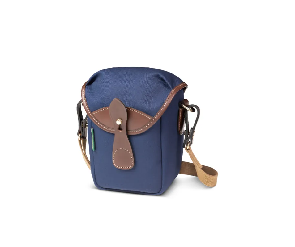72 Camera Bag - Navy Canvas / Chocolate Leather made by Billingham