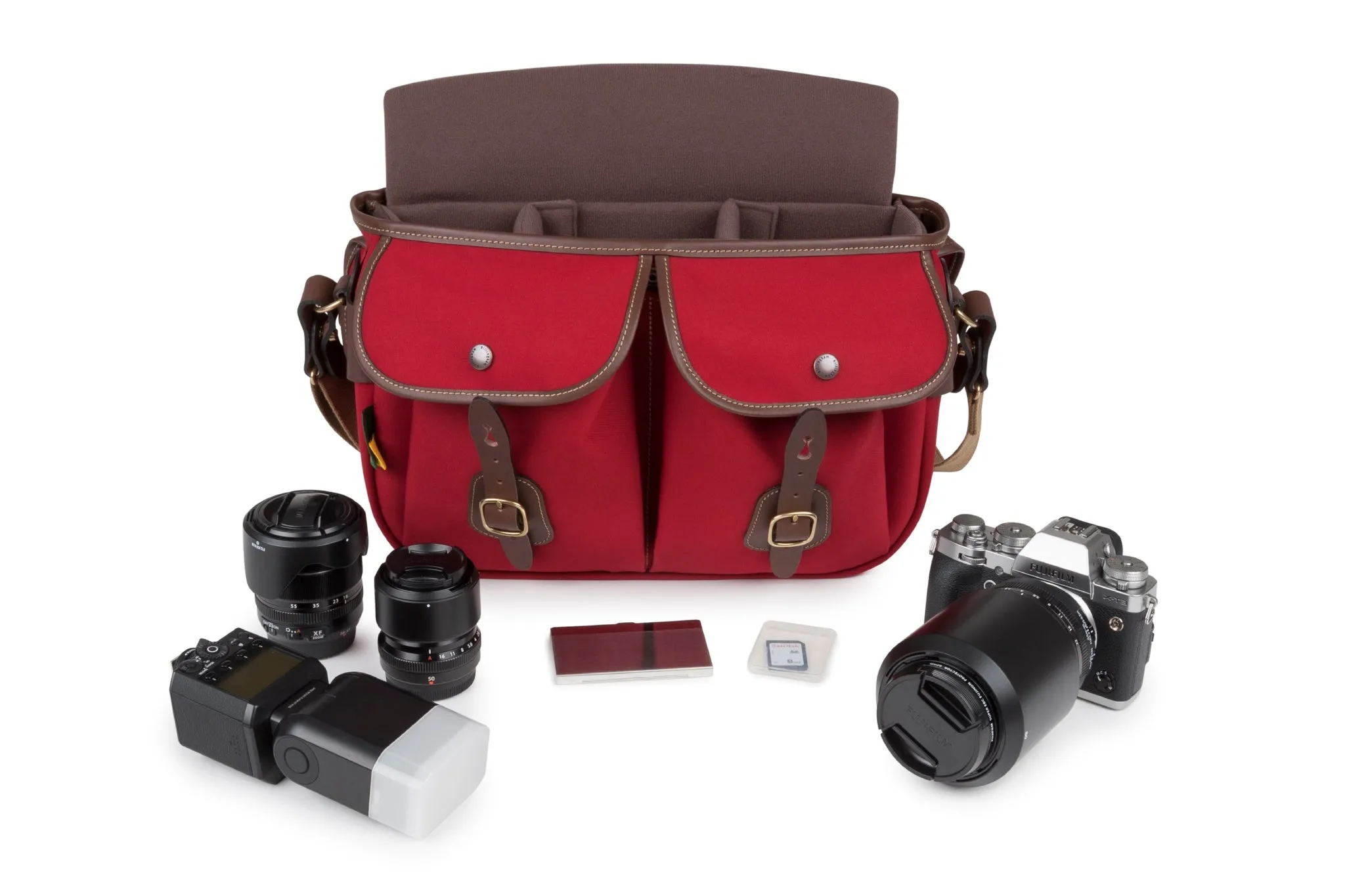 Hadley Pro 2020 Camera Bag - Burgundy Canvas / Chocolate leather sold by Billingham product image thumbnail 5