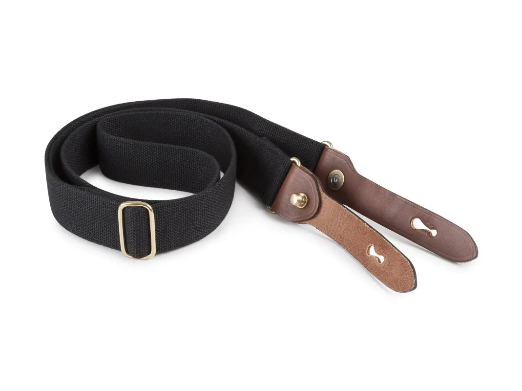 Shoulder Slings - HP (Black Webbing / Tan Leather / Brass) made by Billingham