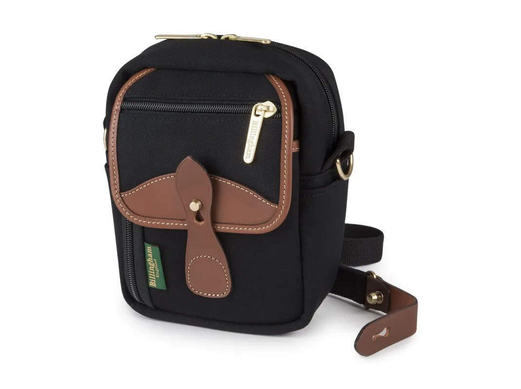 Compact Stowaway - Black Canvas / Tan Leather made by Billingham