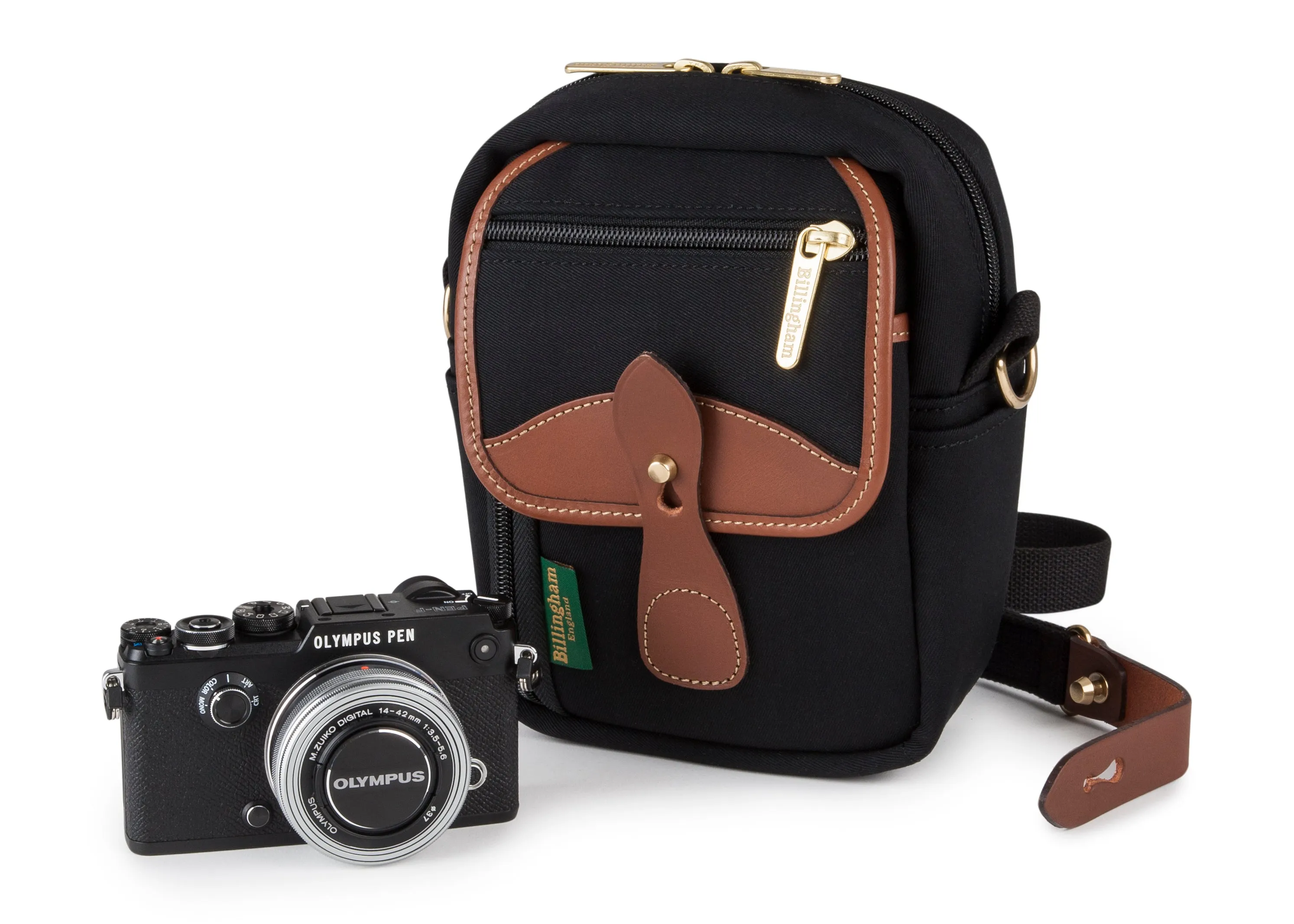 Compact Stowaway - Black Canvas / Tan Leather sold by Billingham product image thumbnail 4