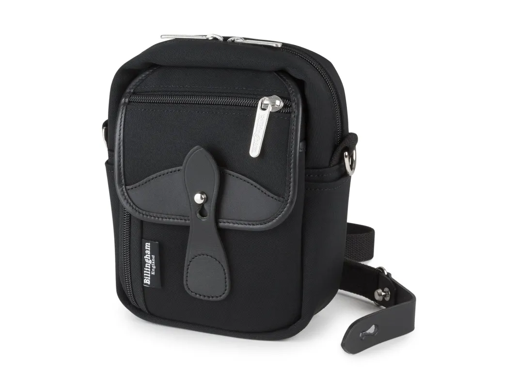 Compact Stowaway - Black Canvas / Black Leather made by Billingham