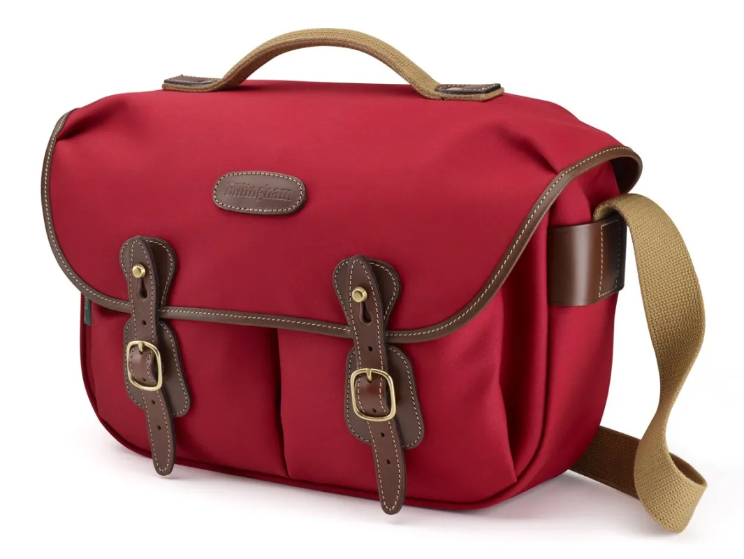 Hadley Pro Camera Bag - Burgundy Canvas / Chocolate leather made by Billingham