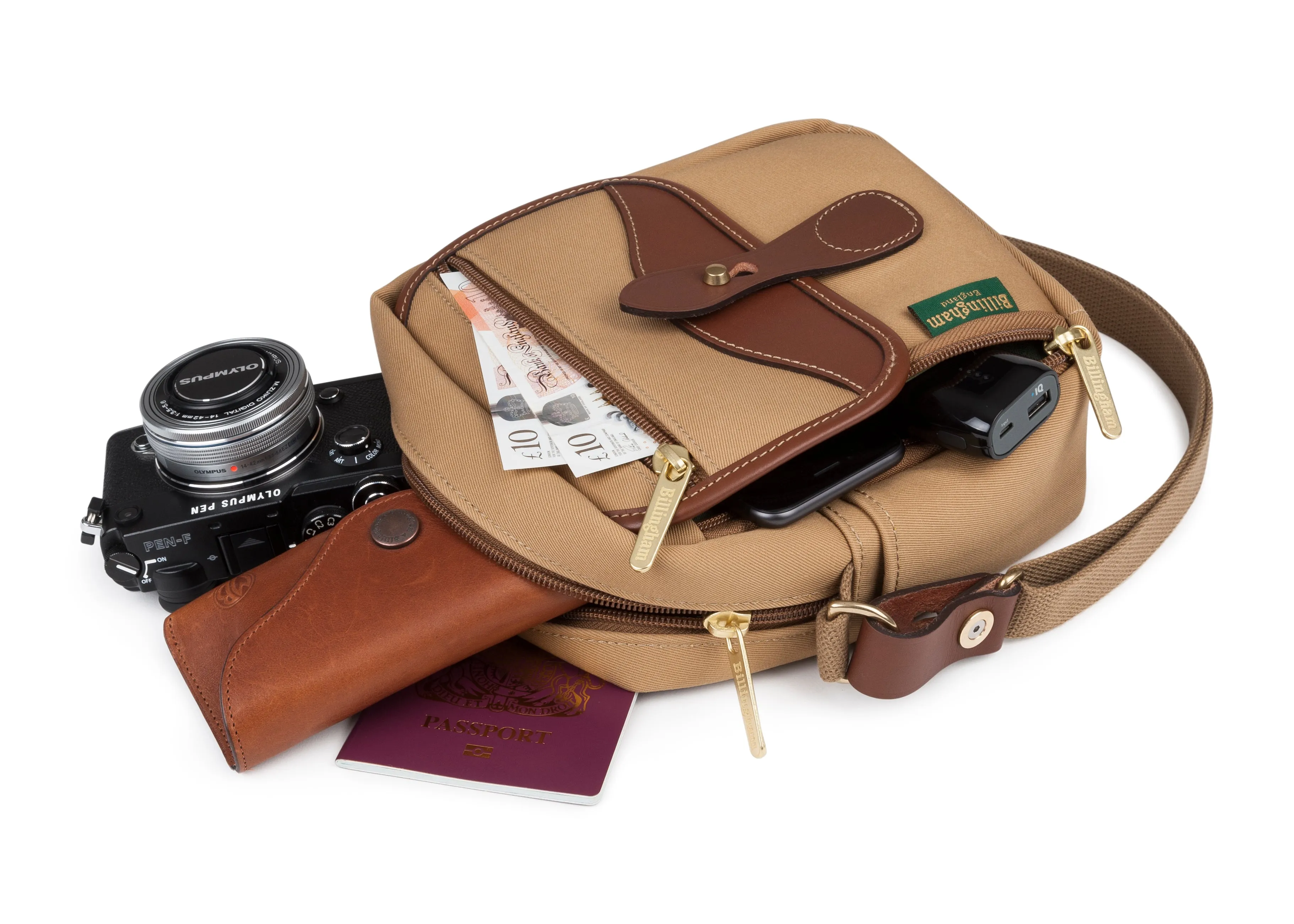 Pola Stowaway - Khaki Canvas / Tan Leather sold by Billingham product image thumbnail 2