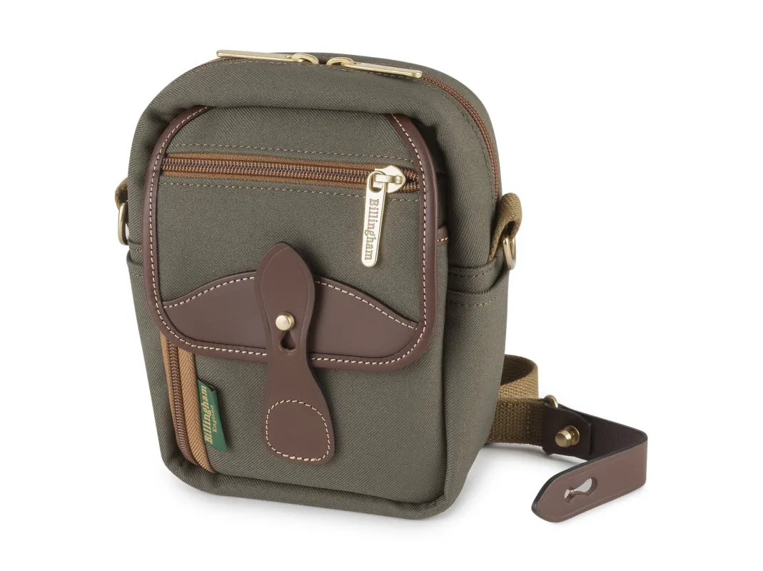 Compact Stowaway - Sage FibreNyte / Chocolate Leather made by Billingham