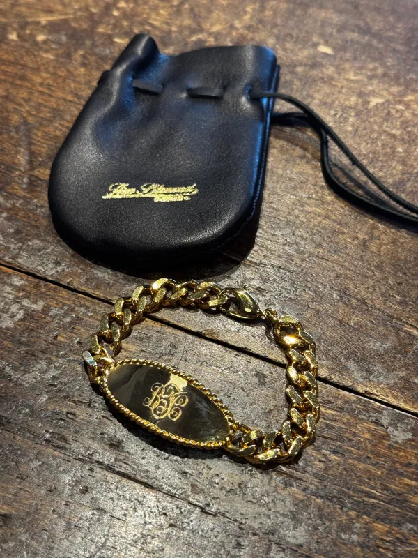 BLD044 SIGNET ID BRACELET "BRASS" made by Blurred Co