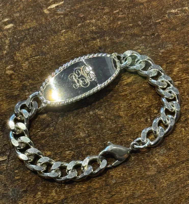 BLD102 SIGNET ID BRACELET "SILVER925" made by Blurred Co