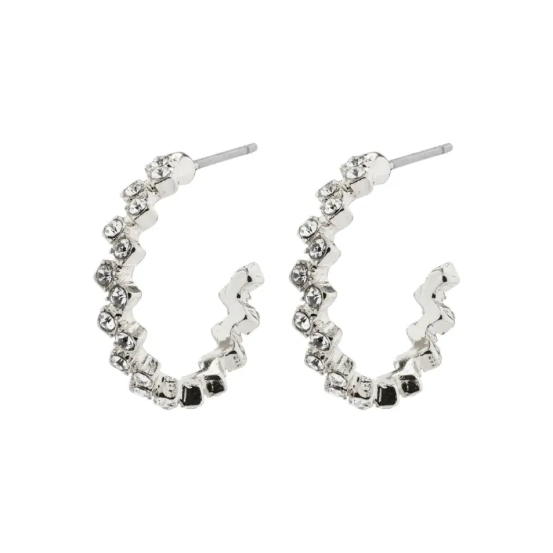 Jolene Silver Plated Crystal Hoops sold by Silver Lotus
