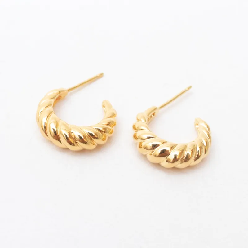 Small Gold Vermeil Croissant Hoops sold by Silver Lotus