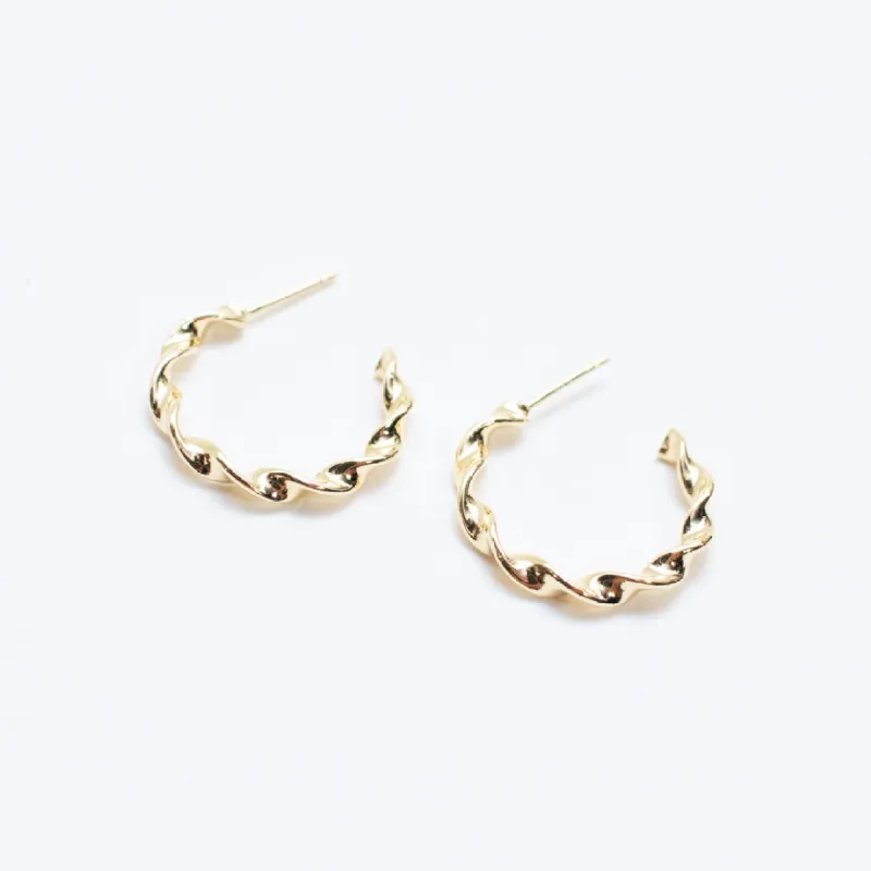 Twirled Small Gold Vermeil Hoops sold by Silver Lotus