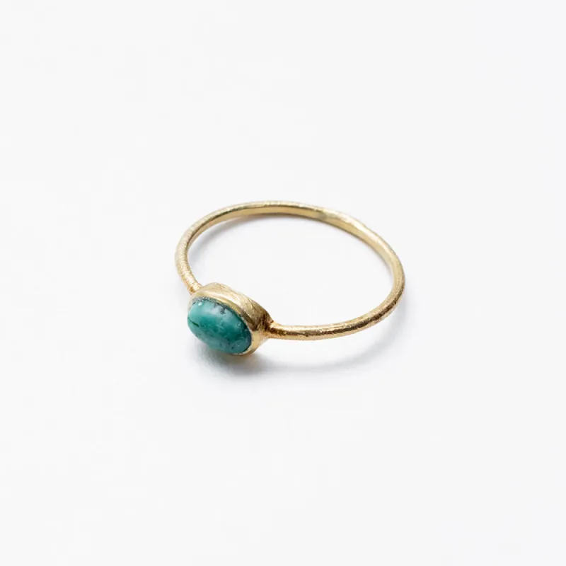 Gold Plated Turquoise Oval Ring sold by Silver Lotus