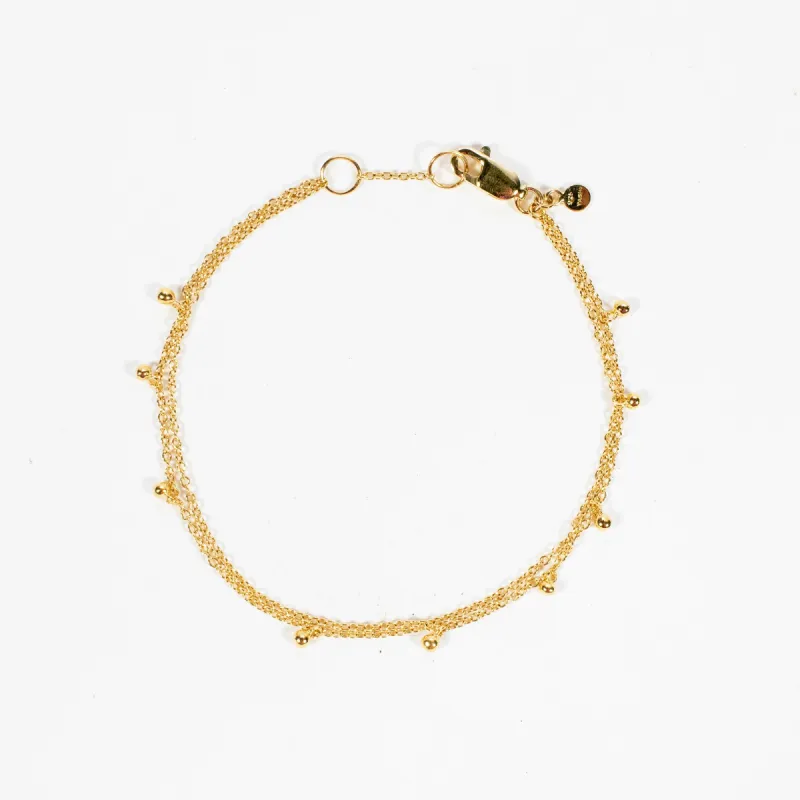 Gold Vermeil Two Strand Drops Bracelet sold by Silver Lotus