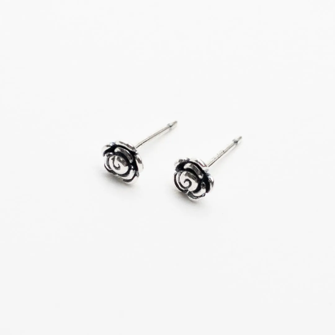 Silver 3D Rose Studs sold by Silver Lotus product image thumbnail 4
