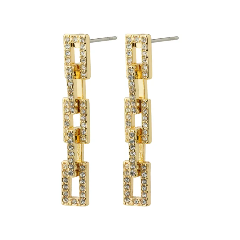 Coby Gold Plated Crystal Earrings made by Pilgrim
