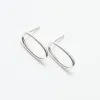 Small Oval Wire Silver Studs sold by Silver Lotus