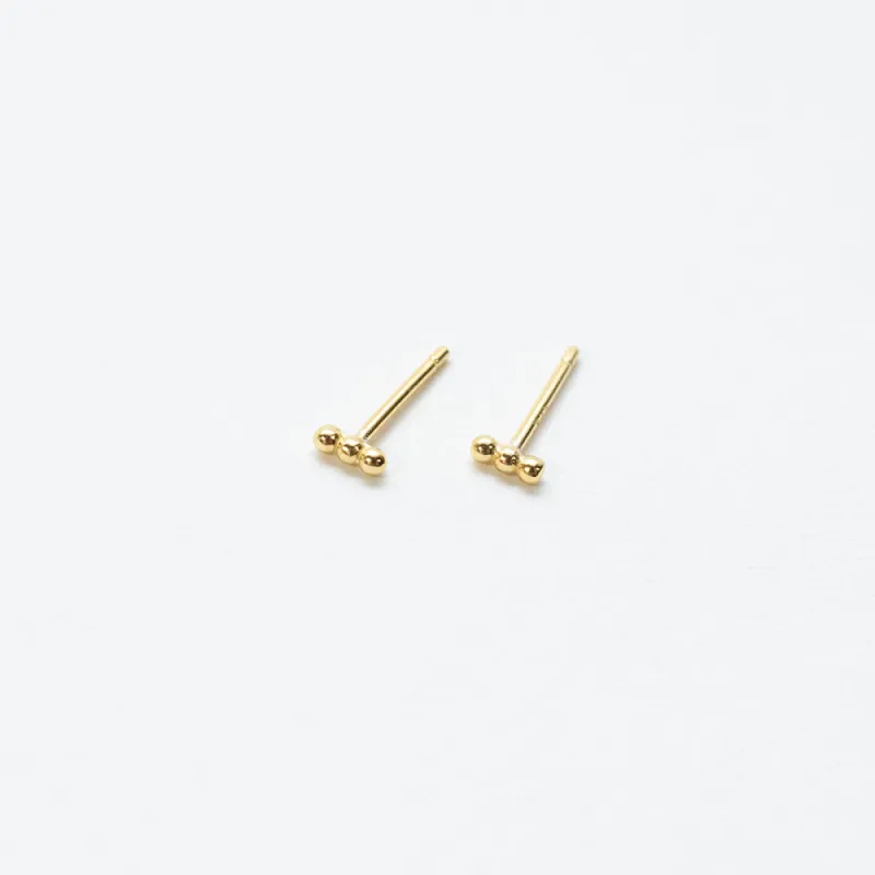 Gold Plated Three Dot Studs sold by Silver Lotus