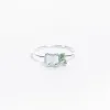 Silver Chalcedony and Peridot Faceted Three Stone Ring sold by Silver Lotus