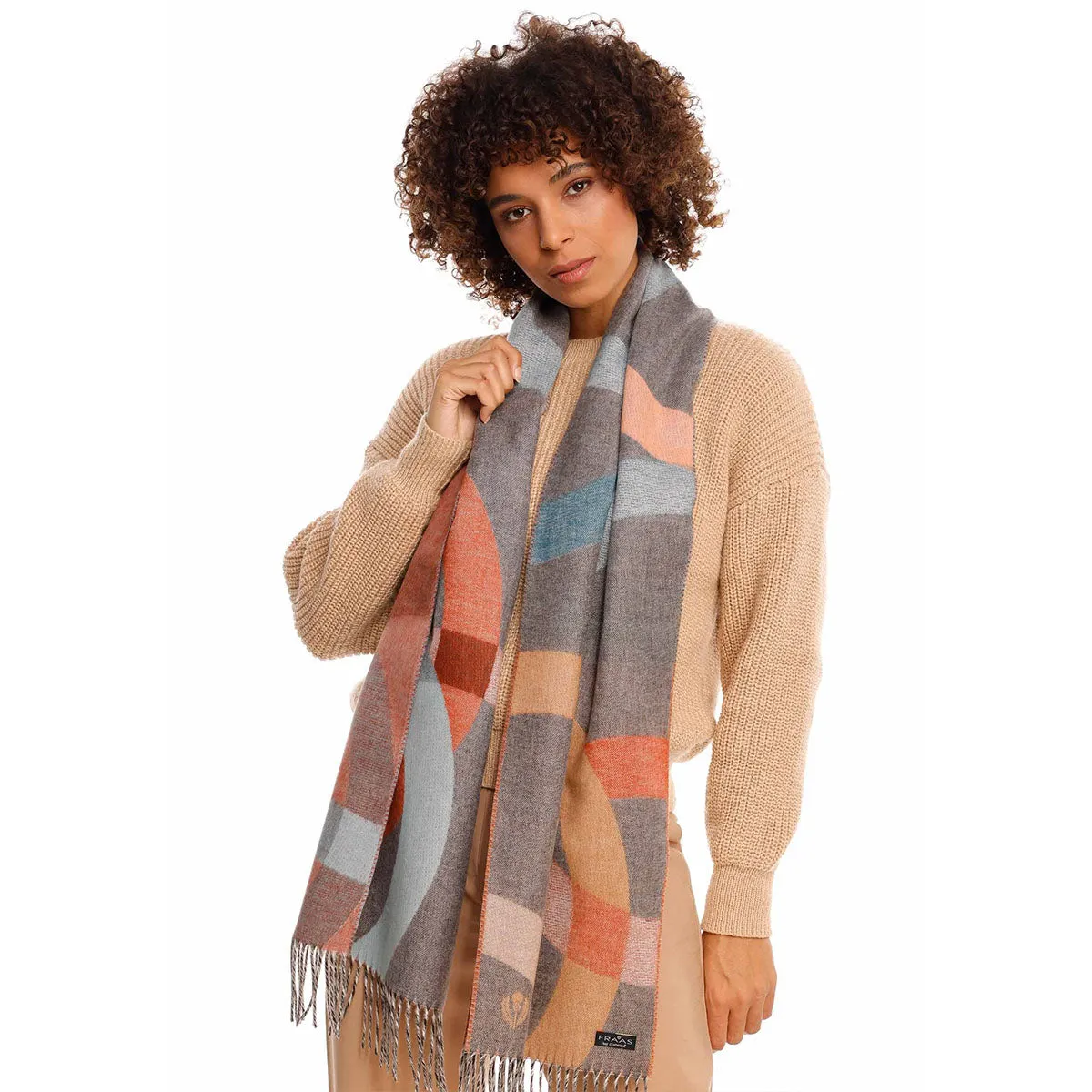 Colourful Circles Oversized Cashmink Scarf sold by Silver Lotus product image thumbnail 3