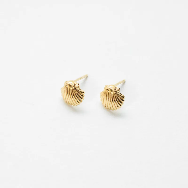 Gold Vermeil Shell Studs sold by Silver Lotus