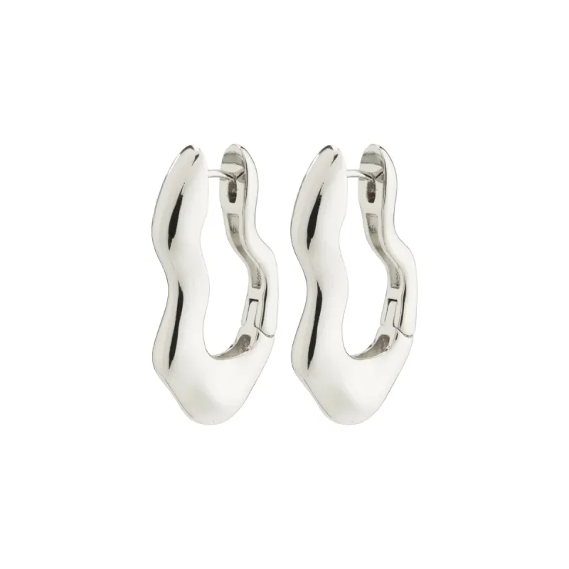 Wave Silver Plated Wavy Hoops sold by Silver Lotus