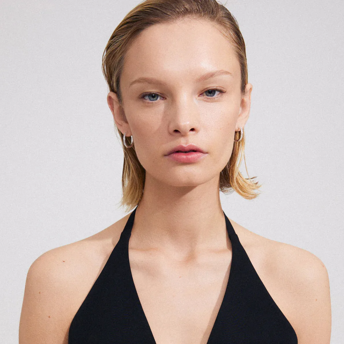 True Silver Plated Crystal Hoops sold by Silver Lotus product image thumbnail 2