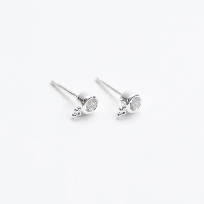 Silver Circle Studs With Drop sold by Silver Lotus
