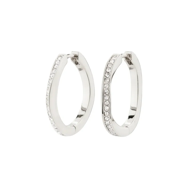 True Silver Plated Crystal Hoops sold by Silver Lotus
