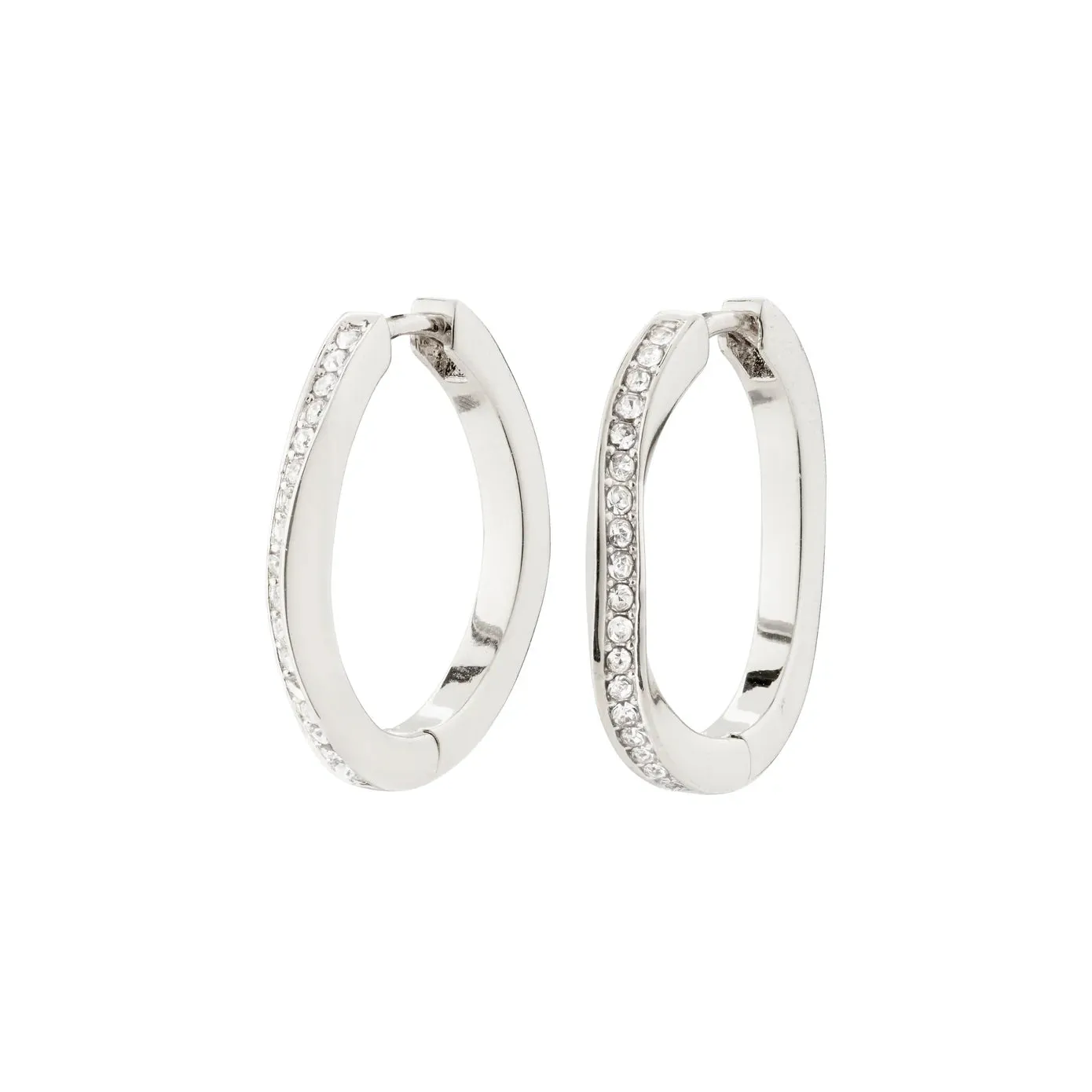 True Silver Plated Crystal Hoops sold by Silver Lotus