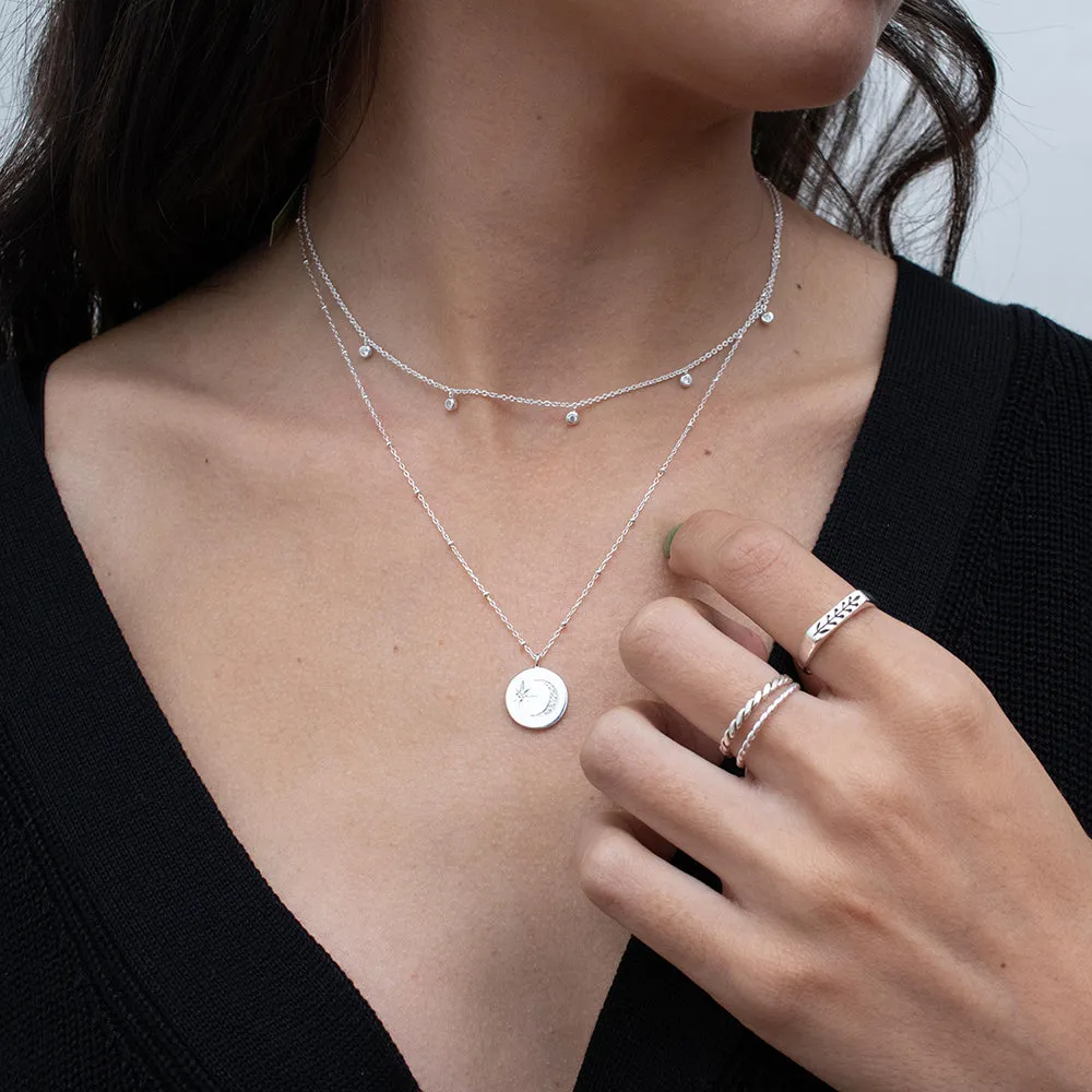 Silver Disc Moon & Star Necklace sold by Silver Lotus product image thumbnail 2
