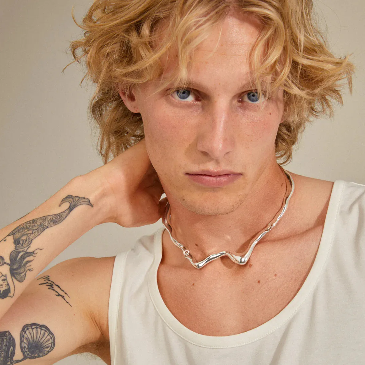 Moon Silver Plated Statement Necklace sold by Silver Lotus product image thumbnail 3