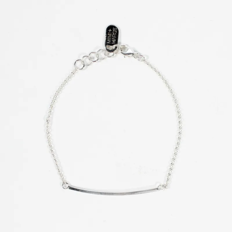 Silver Curved Bar Bracelet sold by Silver Lotus