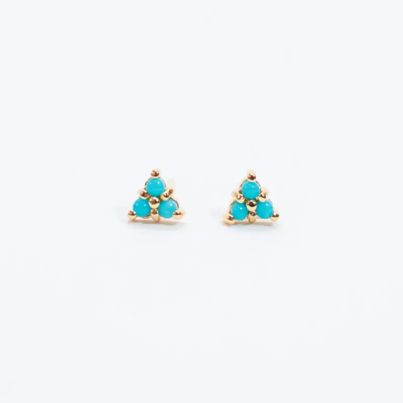 Gold Vermeil Triangle Shaped Turquoise Studs sold by Silver Lotus