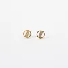 Gold Vermeil Circle Pave Bar Studs sold by Silver Lotus