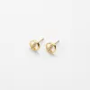 Gold Vermeil Circle Pave Bar Studs sold by Silver Lotus