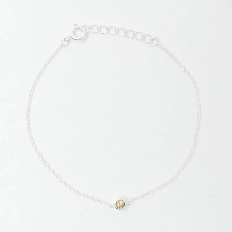 Silver Citrine Solitaire Bracelet sold by Silver Lotus