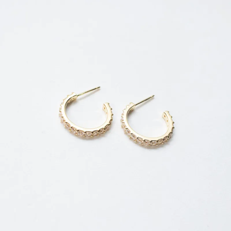 Gold Vermeil Cubic Zirconia Hoops sold by Silver Lotus