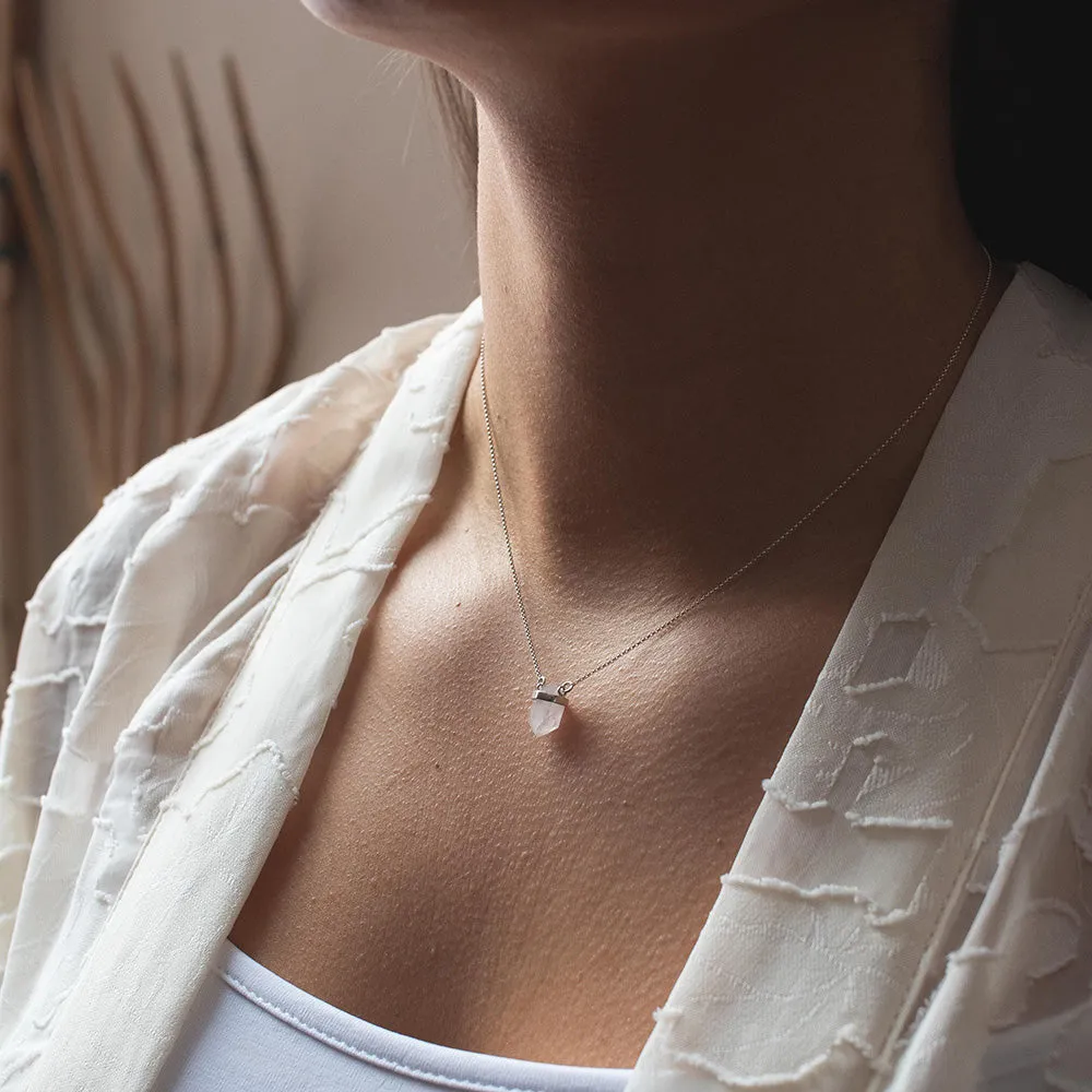 Large Silver Rose Quartz Wrap Necklace sold by Silver Lotus product image thumbnail 2