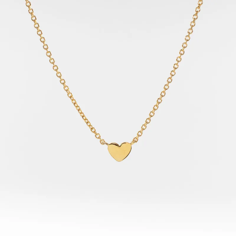 Gold Vermeil Flat Heart Necklace sold by Silver Lotus