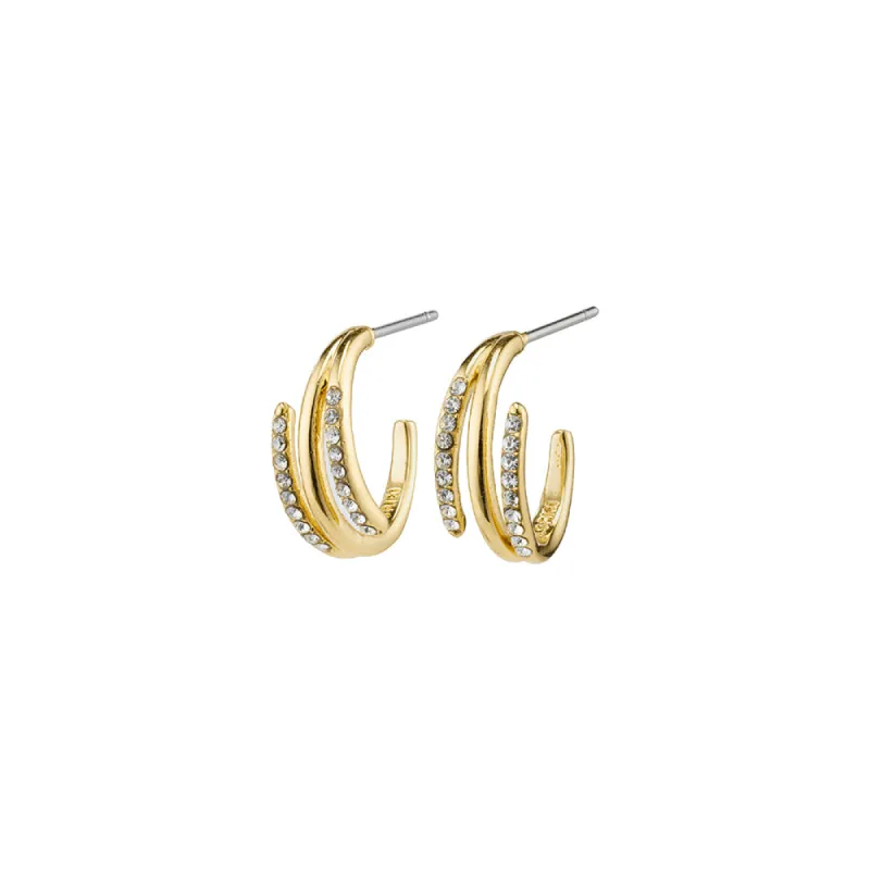 Serenity Gold Plated Crystal Hoops sold by Silver Lotus