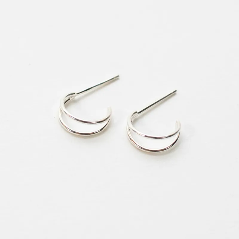Small Open Silver Hoop Earrings sold by Silver Lotus