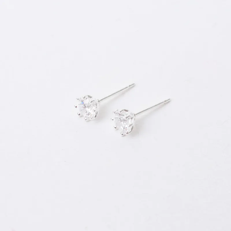 Silver 8 Prong Claw Set Cubic Studs sold by Silver Lotus