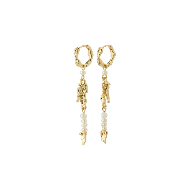Niya Gold Plated Pearl Hoops sold by Silver Lotus