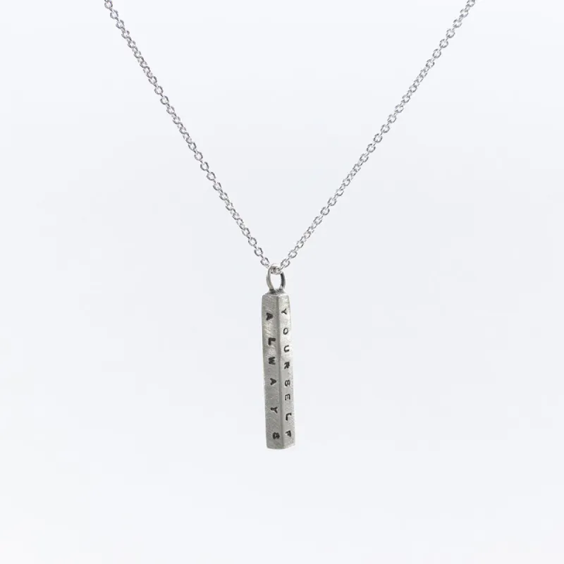 Small Letter Pressed Bar Necklace sold by Silver Lotus