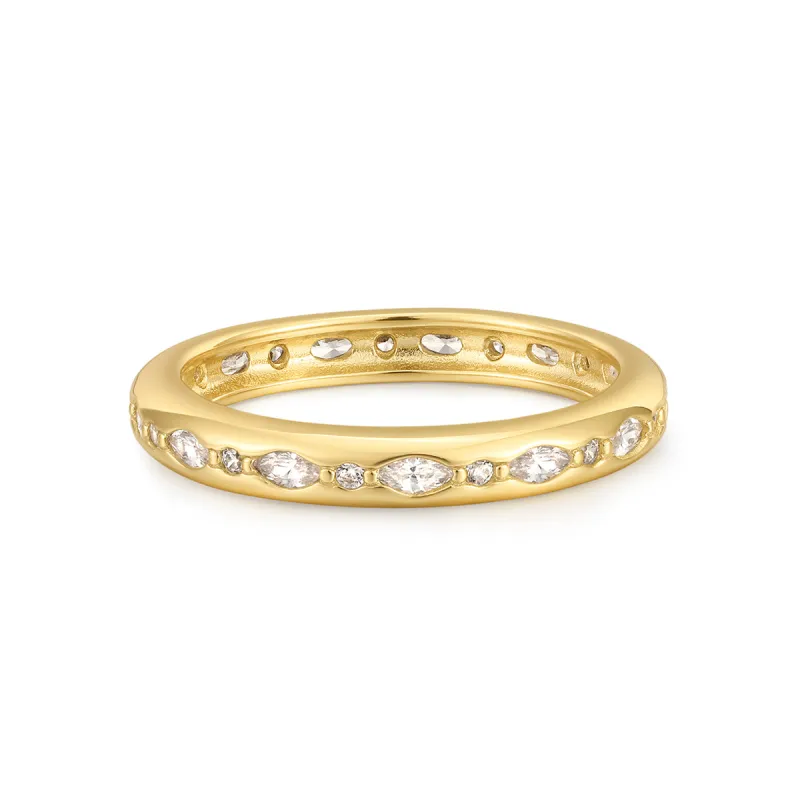 Gold Vermeil Multi CZ Channel Ring sold by Silver Lotus