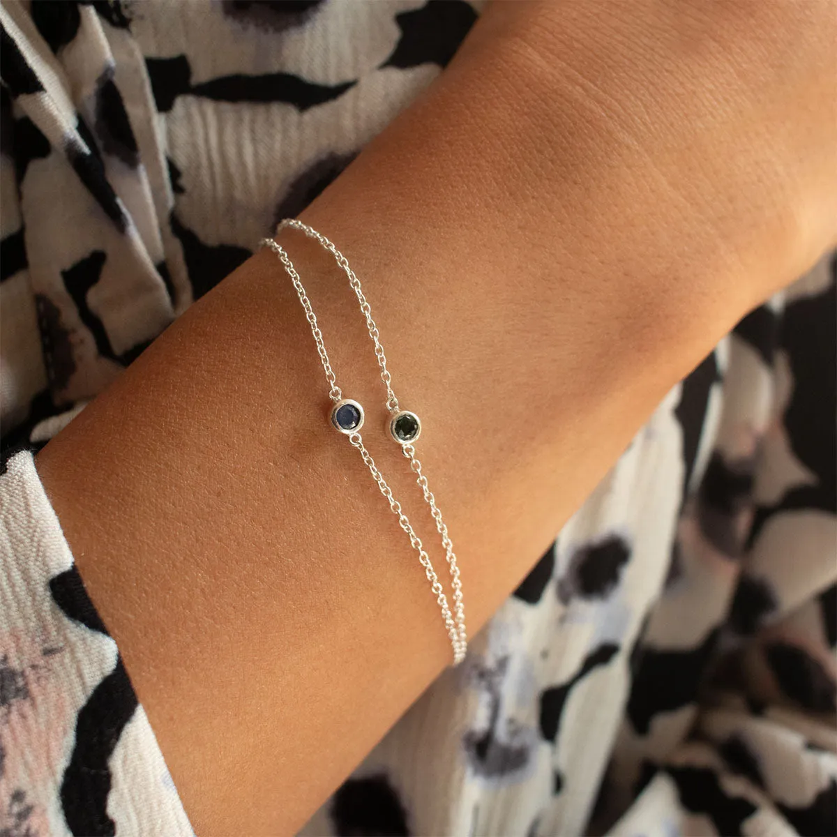 Silver Raw Sapphire Solitaire Bracelet sold by Silver Lotus product image thumbnail 2