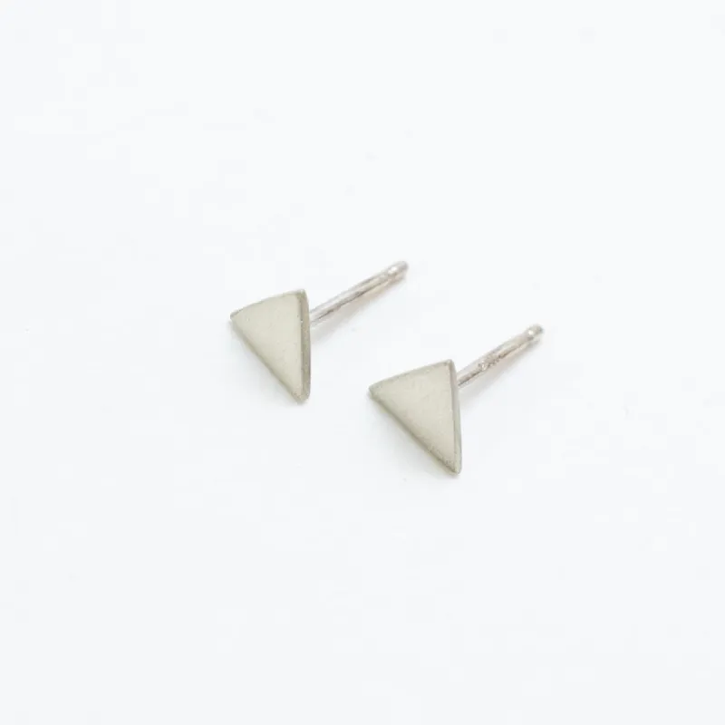 Silver Triangle Matte Studs sold by Silver Lotus